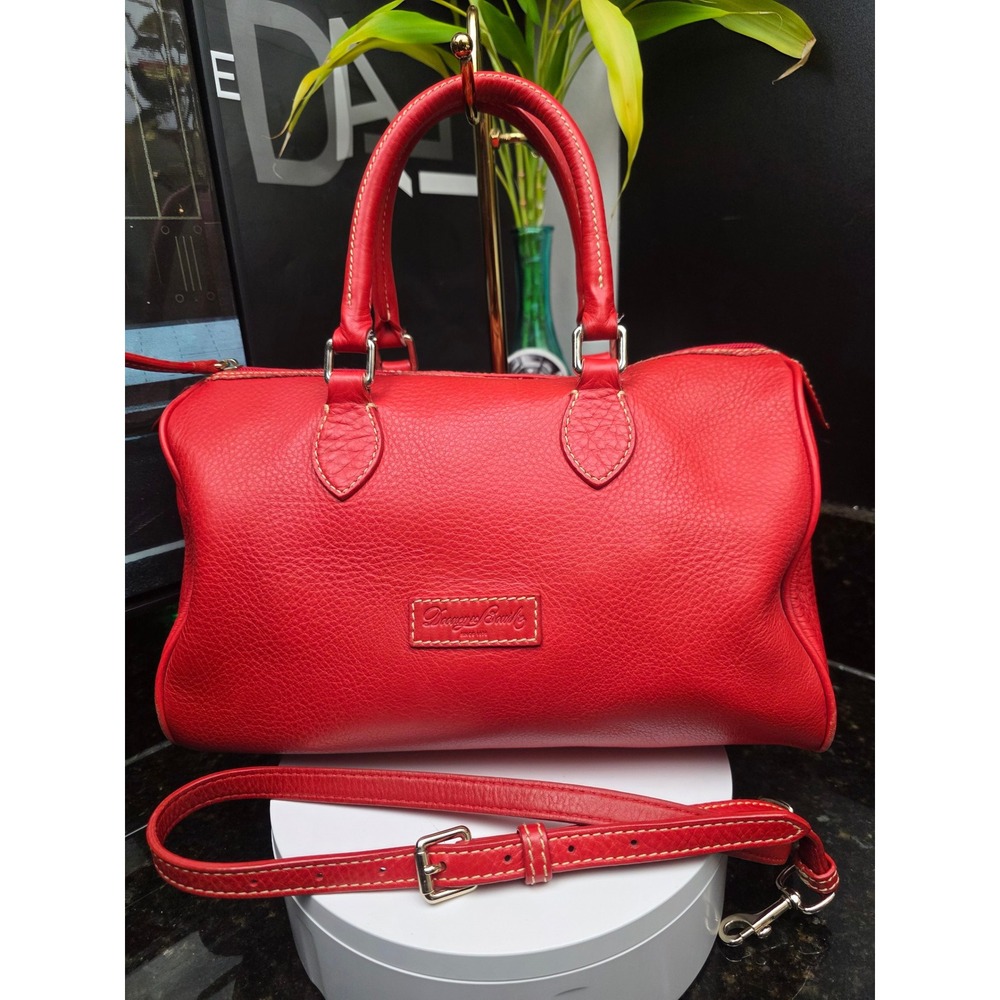 Dooney & Bourke Boston Barrel Bag Vibrant Red Leather Satchel